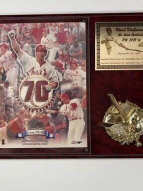 Mark McGwire St. Louis Cardinals 70 Home Run Champion Limited Edition Plaque